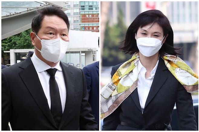 최태원 SK그룹 회장과 노소영 아트센터 나비 관장 부부가 6일 이혼 판결을 받았다. Ⓒ연합뉴스