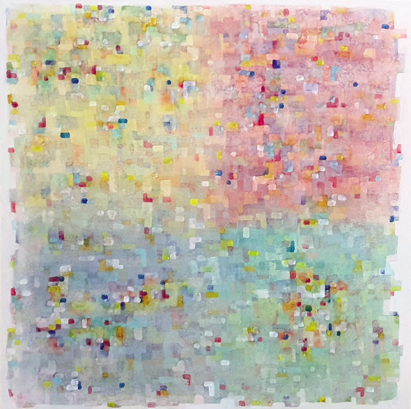 이진아, 별빛, 장지에 채색, 호분, 74×74cm, 2020