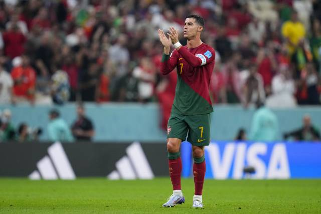 7일 2022 카타르 월드컵 16강전 포르투갈 대 스위스 경기에서 교체 출전한 크리스티아누 호날두. AP연합뉴스