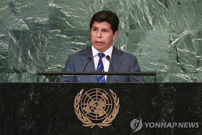 페루 의회 결정으로 대통령직에서 탄핵된 페드로 카스티요  [AFP 연합뉴스 자료사진. 재판매 및 DB 금지]