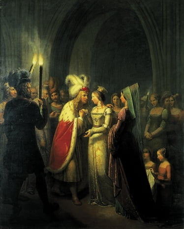 안톤 페터가 그린 1477년 결혼식 장면.