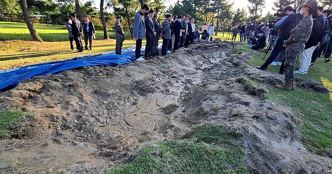 현무-2C 미사일 낙탄 사고 현장 [연합뉴스 자료사진]