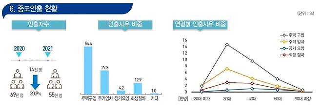 2021년 퇴직연금통계 중 중도인출 현황. /통계청 제공
