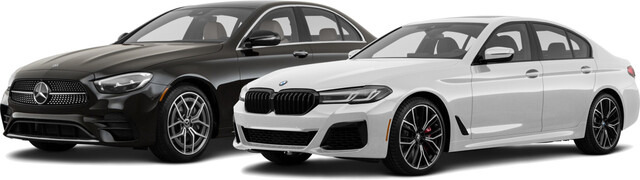 이마트24가 설 선물로 준비한 벤츠 이(E)클래스와 베엠베(BMW) 5시리즈. 이마트24 제공