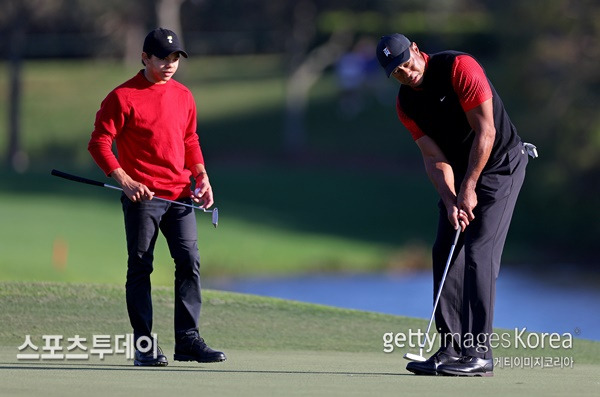 타이거 우즈 부자 / 사진=Gettyimages 제공