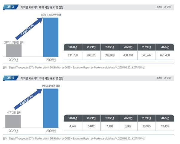 출처=한국과학기술정보연구원 보고서 '디지털 치료제 시장 동향 및 발전 방향'