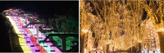 사진 왼쪽부터 사가미코 일루미리온, 센다이 빛의 페이전트 / 사진 = 일본정부관광국