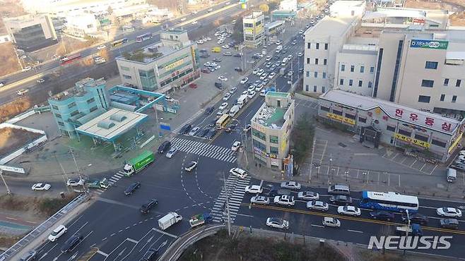 [용인=뉴시스]지 방도 315호선 용인시 보라교사거리 일원