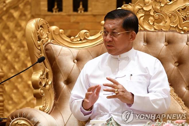 민 아웅 흘라잉 미얀마 최고사령관 [EPA 연합뉴스 자료사진. 재판매 및 DB 금지]