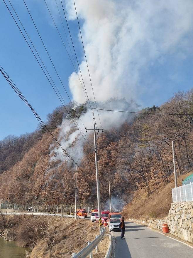 경북 예천 야산서 산불 [산림청 제공. 재판매 및 DB금지]