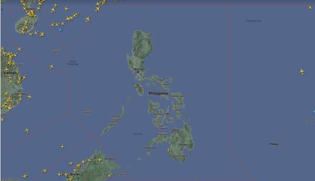 항공기 운항 중단된 필리핀 상공 [필리핀스타 홈페이지 캡처. 재판매 및 DB 금지]
