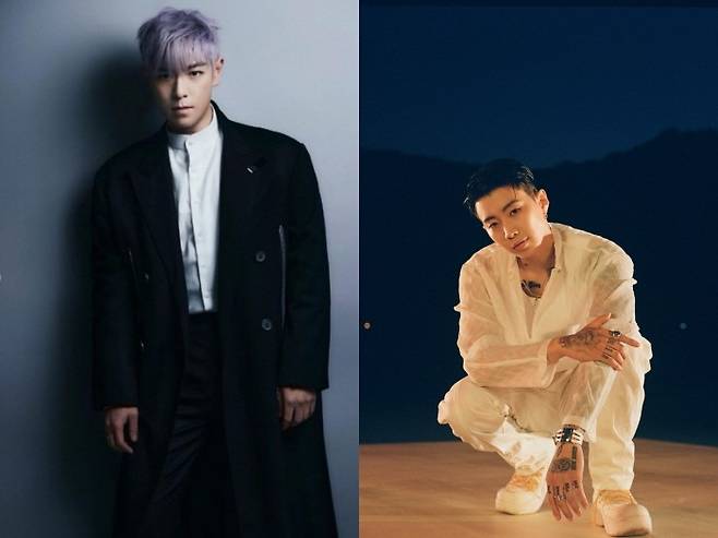 (왼쪽부터) 빅뱅 탑, 박재범. (사진=탑 인스타그램 캡처, MORE VISION 제공)