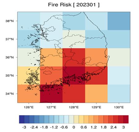 산불 위험 장기 예측 결과 [국립산림과학원 제공. 재판매 및 DB 금지]