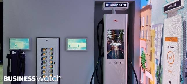 SK시그넷은 'CES 2023' 오픈 부스에 신제품 V2를 전시하고 있다./사진=노명현 기자 kidman04@