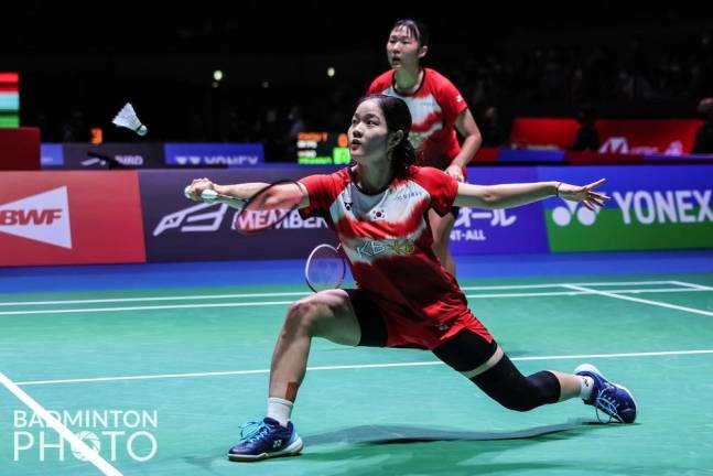 ▲ 이유림(앞)과 백하나 ⓒ요넥스