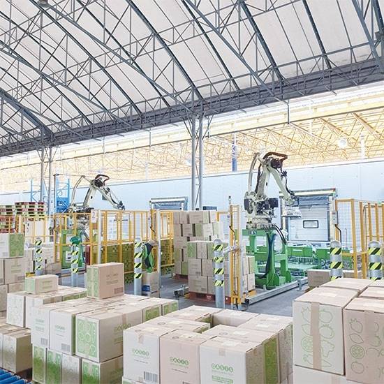 오아시스 물류센터에는 대규모 박스를 상차(물건을 실음)하는 로봇을 활용, 효율성을 높이고 있다. (오아시스 제공)