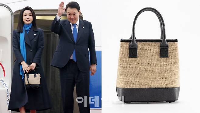 윤석열 대통령과 부인 김건희 여사가 지난 14일 경기도 성남 서울공항에서 공군 1호기 탑승 전 손 흔들어 인사하고 있다. (사진=뉴시스·할리케이)