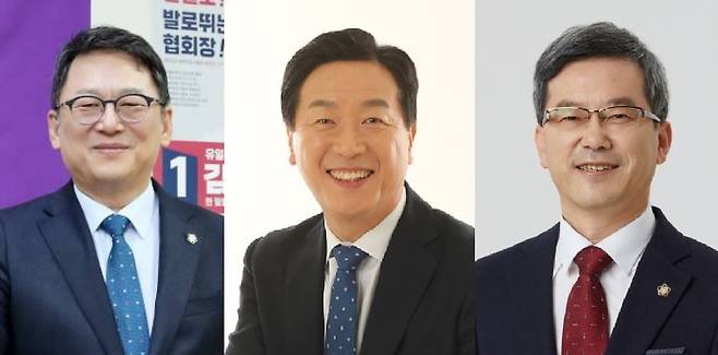 왼쪽부터 대한변호사협회장 후보 기호 1번 김영훈(58·사법연수원 27기), 2번 안병희(60·군법무관 7회), 3번 박종흔(56·연수원 31기) 변호사.