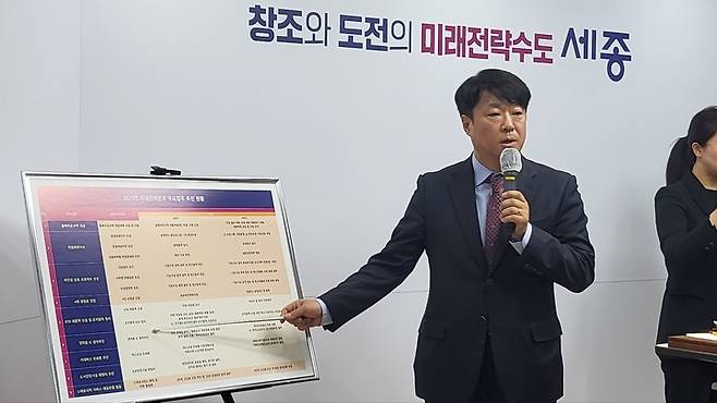 [뉴시스=세종]고성진 미래전략본부장이 2023년 주요업무 계획을 설명하고 있다. 2023.01.17. ssong1007@newsis.com *재판매 및 DB 금지