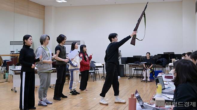 연극 '빵야'의 연습현장. 이상섭 기자