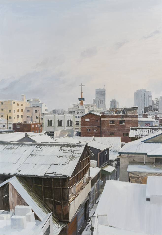 정재호, 마지막 겨울 IV Last winter IV, 2022, 캔버스에 오일, 162 x 112 cm (초이앤초이 제공)