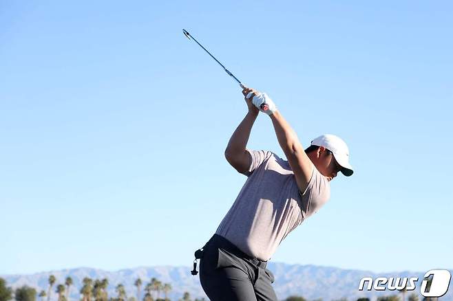 PGA투어 아메리칸 익스프레스 2라운드에 공동 3위로 올라선 김주형. ⓒ AFP=뉴스1