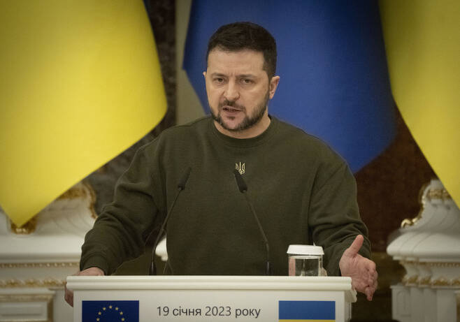 볼로디미르 젤렌스키 우크라이나 대통령. AP연합뉴스
