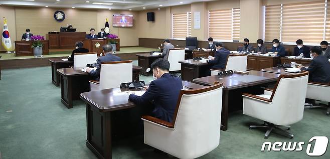 제287회 임시회 개최 모습.(청양군의회 제공)