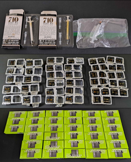 Cartridges confiscated by the prosecution from the home of one of the 17 individuals indicted by prosecutors for marijuana use. [SEOUL CENTRAL DISTRICT PROSECUTORS' OFFICE]