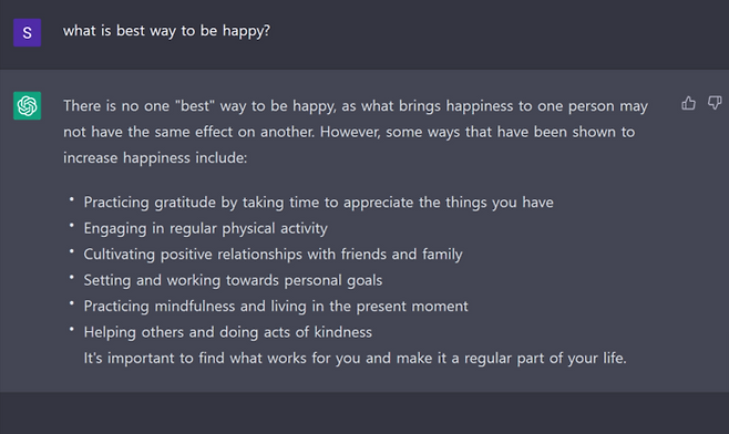 챗GPT가 답변한 “행복해  지는 최고의 방법”