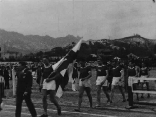 '아카이브즈 코리아 1930-1940'에 담긴 일본(조선)-핀란드 친선 육상경기. 1932년 9월 22일에 경성운동장에서 열렸다.