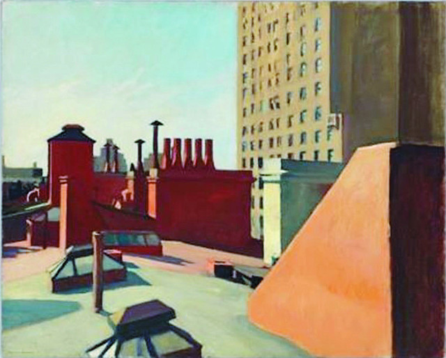 에드워드 호퍼의 ‘도시의 지붕들’, 1932. 캔버스에 유채, 90.6 x 72.9cm. 휘트니미술관 제공