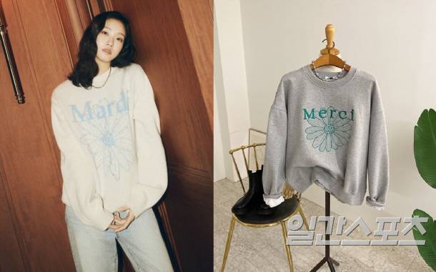 1위 패션 플랫폼 무신사가 자랑하는 대표 K패션 브랜드 마르디메크르디가 불법적인 디자인 도용과 가품으로 몸살을 앓고 있다. 배우 김고은과 함께한 마르디메크르디 화보 컷(오른쪽)과 네이버 스마트스토어에 입점해 디자인을 도용한 제품을 팔고 있는 한 쇼핑몰. 온라인 쇼핑몰 캡처