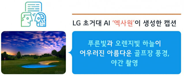 LG의 초거대 멀티모달 AI 엑사원이 생성한 캡션 예시 (사진=LG전자)