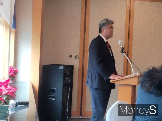 정원주 주건협 회장이 지난 1월31일 기자간담회 자리에서 발언하고 있다. /사진=신유진 기자