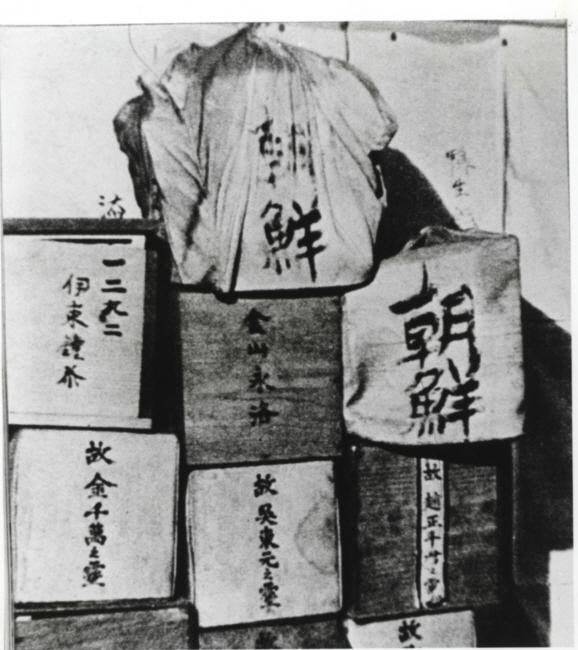 일본 강제동원 피해자들의 유골함. 연합뉴스