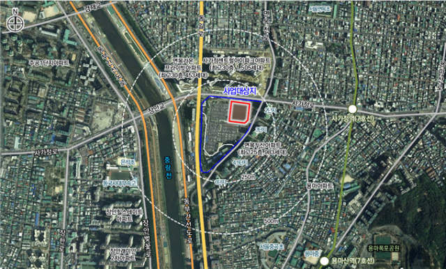 중랑구 면목유수지 위치도./사진제공=서울시