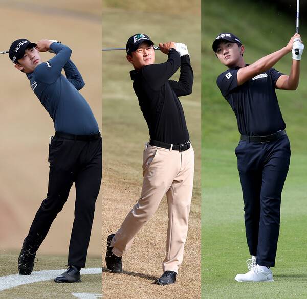 2023년 아시안프로골프투어 PIF 사우디 인터내셔널에 출전한 김비오, 김영수, 옥태훈 프로. 사진제공=KPGA