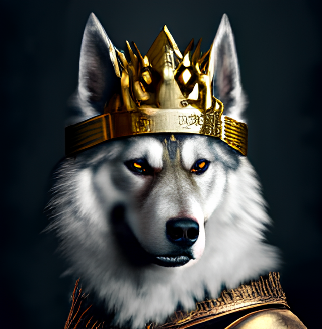 칼로에 '왕관을 쓴 허스키' 등의 문구를 입력하자 이 같은 그림을 그려줬다. 카카오브레인 제공