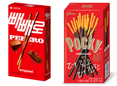 롯데제과의 빼빼로와 해태제과의 포키/사진=각 사