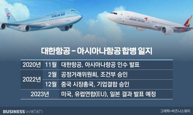 대한항공-아시아나항공 합병일지. /그래픽=비즈니스워치