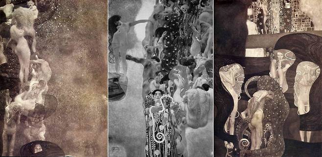 빈 대학의 천장화(왼쪽부터 '철학' '의학' '법학')