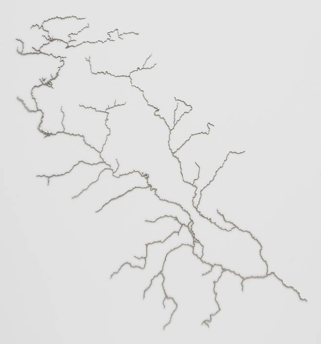 "Silver Tigris & Euphrates Watershed" by Maya Lin at Pace Gallery. (Maya Lin Studio, Pace Gallery)