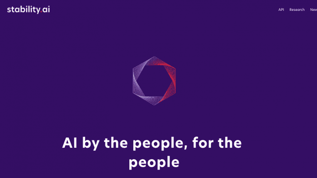 스태빌리티AI 홈 페이지.