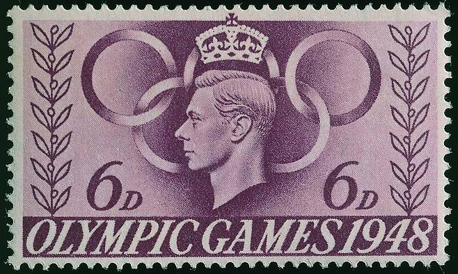 조지 6세 국왕의 1948년 런던 올림픽 기념 우표. [게티이미지]