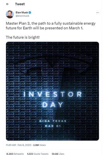 마스터플랜3 언급한 일론 머스크의 트윗  일론 머스크 트윗 캡처