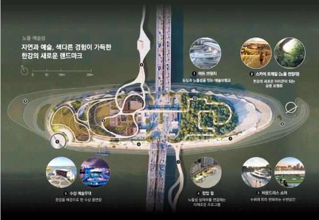 서울시 건축디자인 혁신 방안이 적용되는 '노들 예술섬' 구상도. /연합뉴스