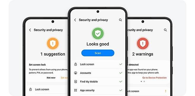 삼성전자는 16일 원UI 5 소프트웨어플랫폼 업데이트를 단행, 개인정보보호 기능을 강화했다.   *재판매 및 DB 금지