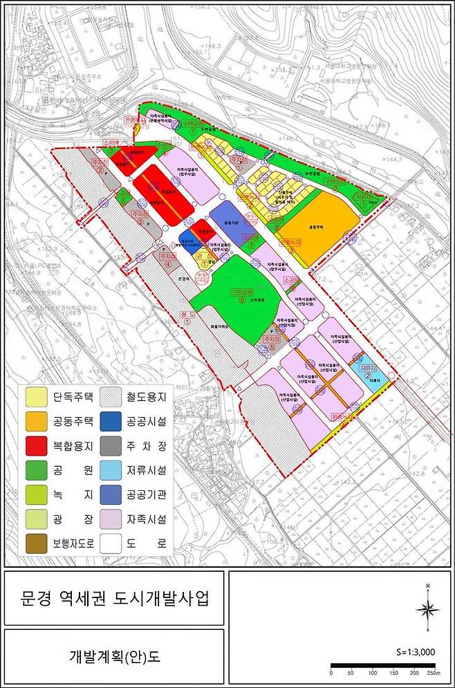 [안동=뉴시스] 문경역세권도시개발사업 토지이용계획도(경북도 제공). 2023.02.09 *재판매 및 DB 금지