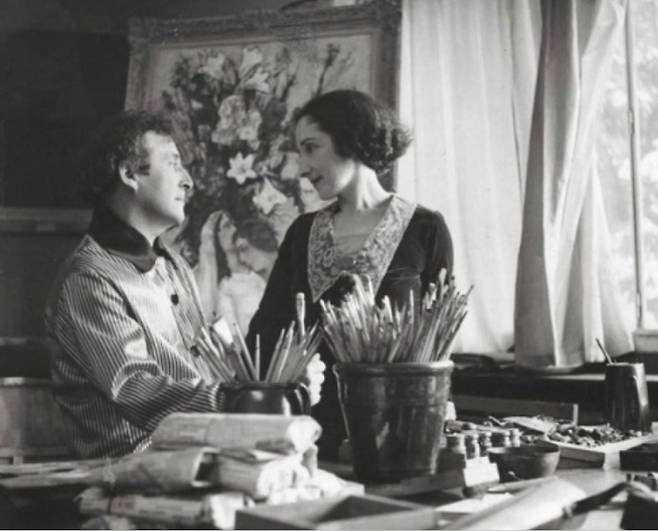 마르크 샤갈과 벨라 로젠펠트, 1925